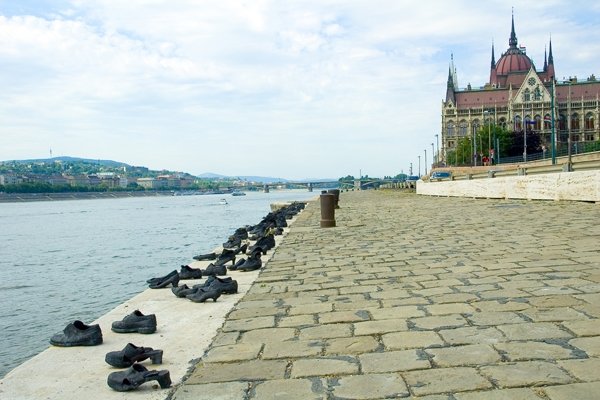 Shoes on the Danube embankment